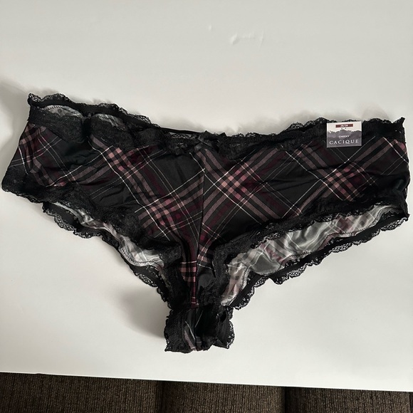 Cacique Other - Cacique Black and Red Plaid Lace Cheeky Panties